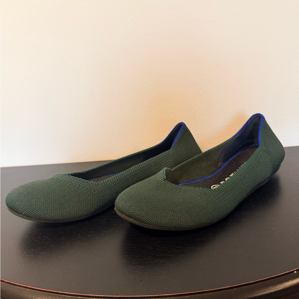 Rothy's Forest Green and Cobalt Blue Flats